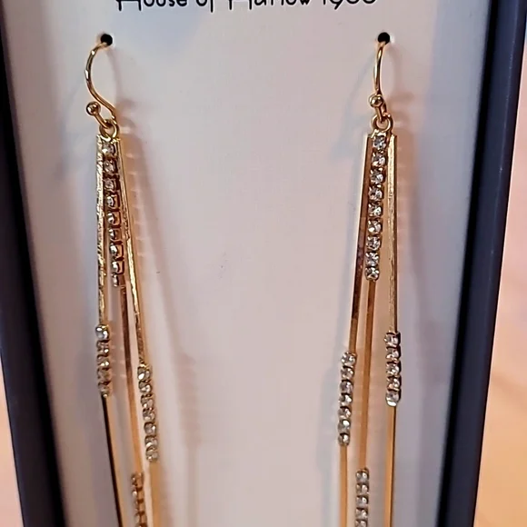 House of Harlow 1960 Gold Dangle Earrings - Picture 3 of 4